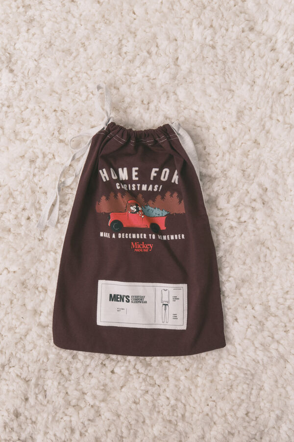 Women'secret Pijama comprido masculino Mickey Mouse 100% algodão vermelho