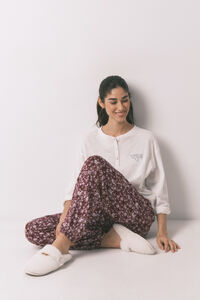 Women'secret Cal&ccedil;as compridas estampado de flores bord&ocirc;