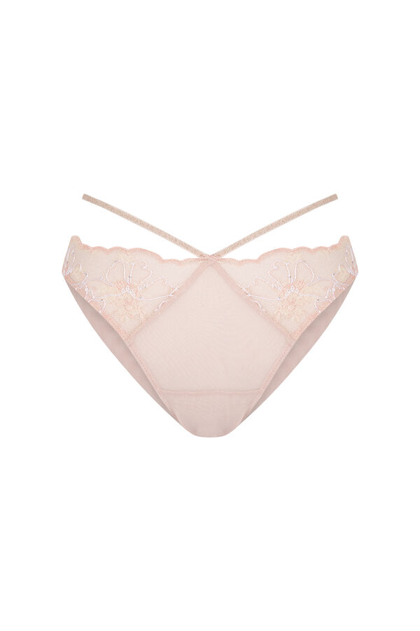 Women'secret Nude lurex lace Brazilian panty nude
