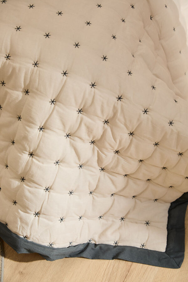 Calma House Colcha Nimes crua estampado