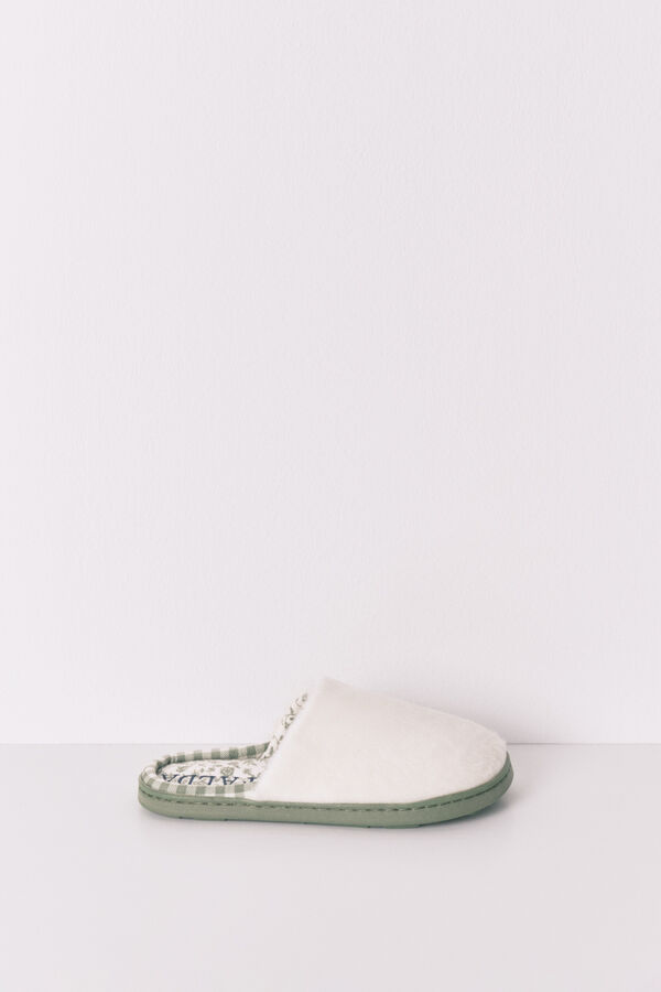 Women'secret Chinelos de quarto fechados Mafalda brancos  bege