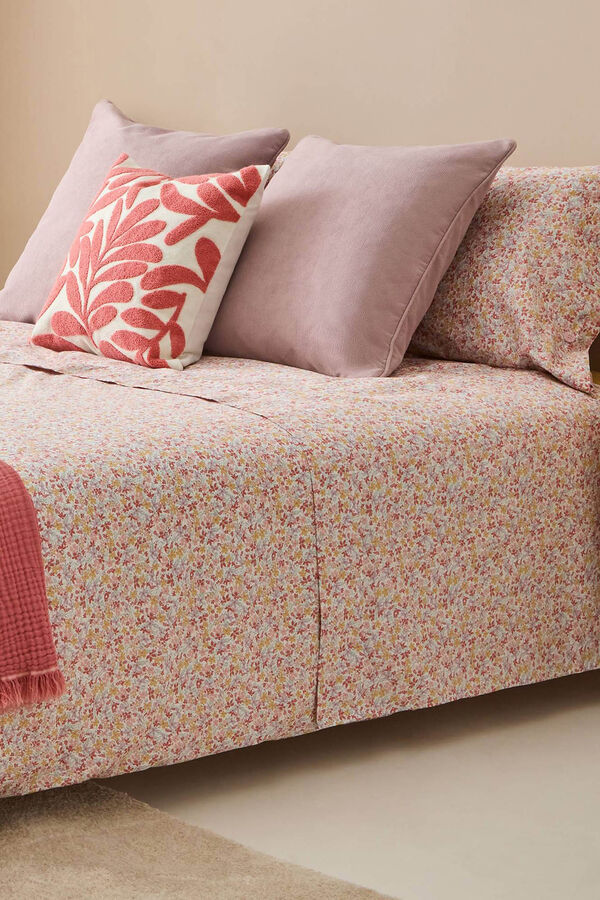 Textura Funda Nórdica Algodón Flores pink
