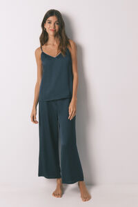 Women'secret Pijama longo de cetim azul