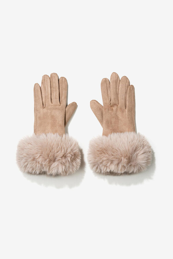 Vilanova Luvas Efeito Camur&ccedil;a com Felpa cru