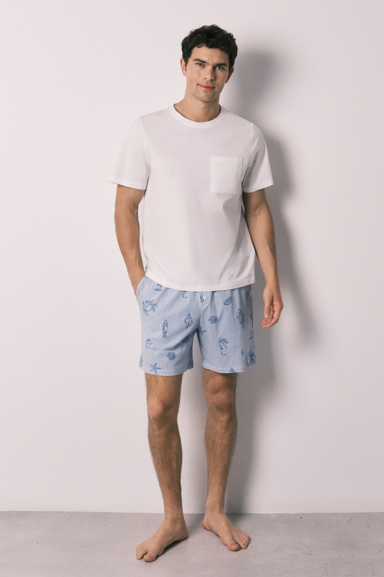 Women'secret Pijama curto de homem em algod&atilde;o Family Collection