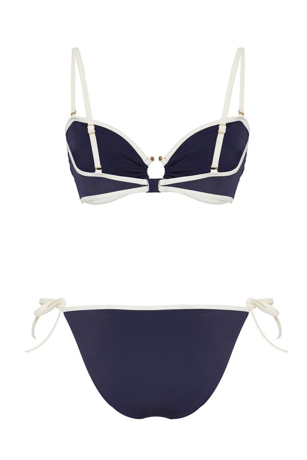 Trendyol Conjunto de biqu&iacute;ni bandeau com la&ccedil;os azul