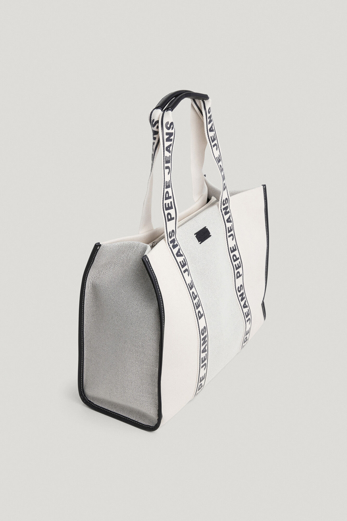 日本未入荷☆leather edge canvas bag (large)/hetherment Tote bag with leather effect details