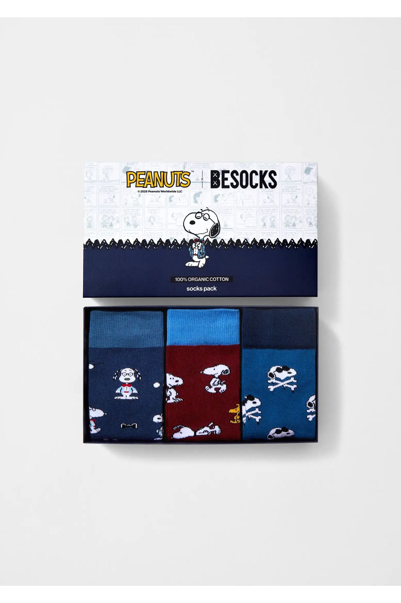 Besocks Pack de 3 pares de meias altas BESOCKS Snoopy
