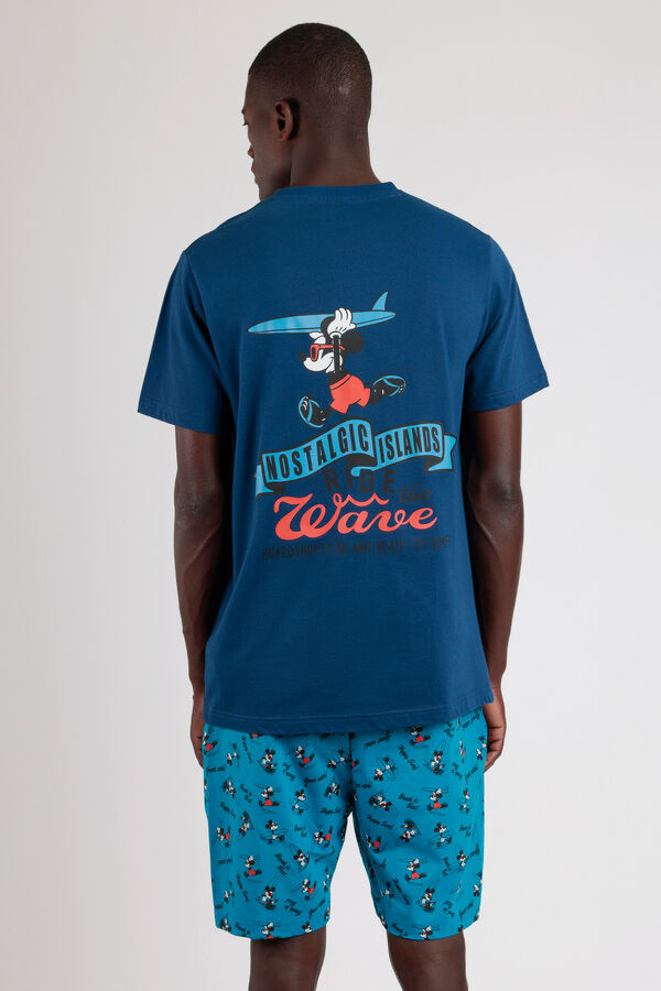 Admas Pijama curto Disney Ride the Wave azul