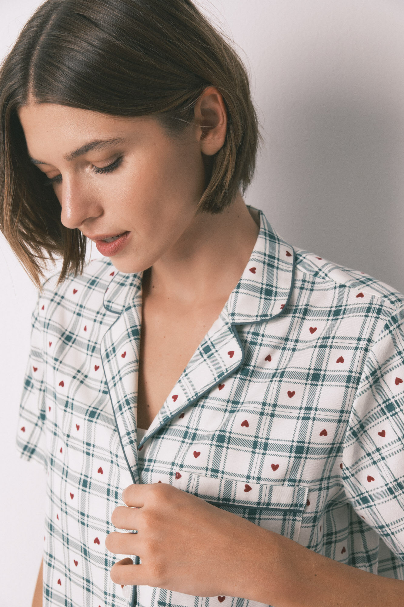 Women'secret Pijama camiseiro de algod&atilde;o xadrez