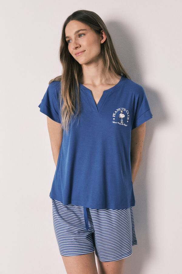 Women'secret Pijama curto Snoopy azul azul