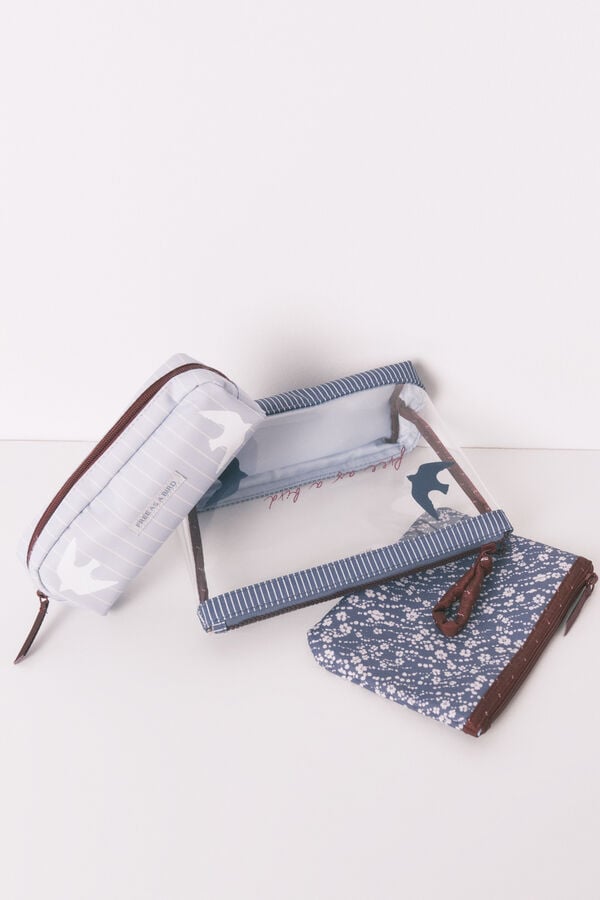 Women'secret Pack de 3 n&eacute;cessaires estampadas variadas azul