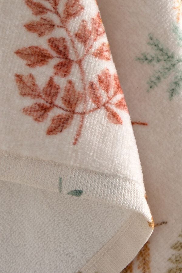 Textura Toalha turca estampado floral branco