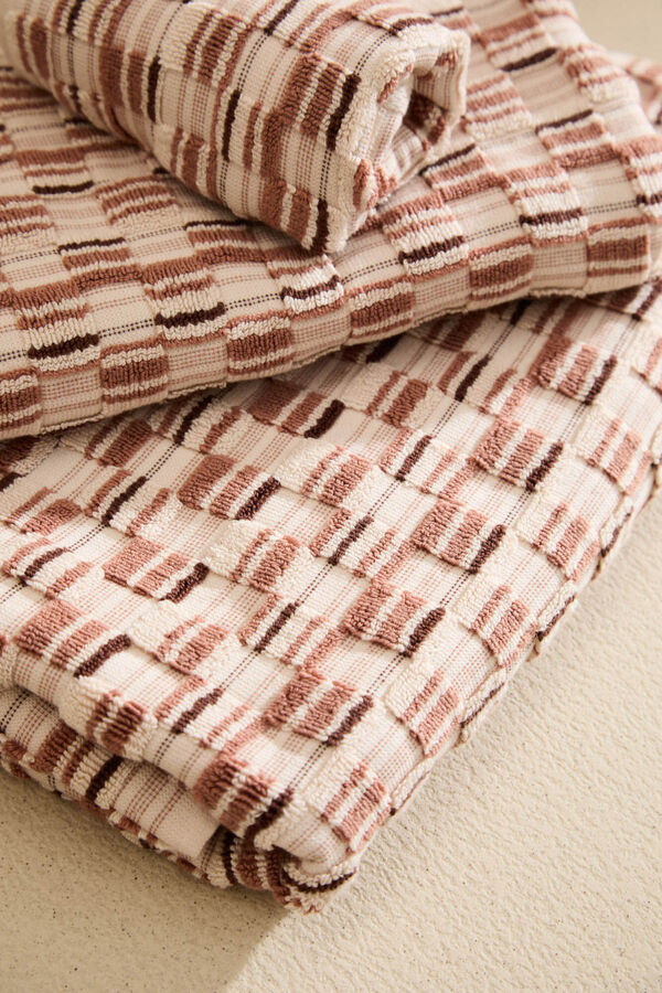 Calma House Toalha de banho em algod&atilde;o turco jacquard Mercurio 90x150 vermelho