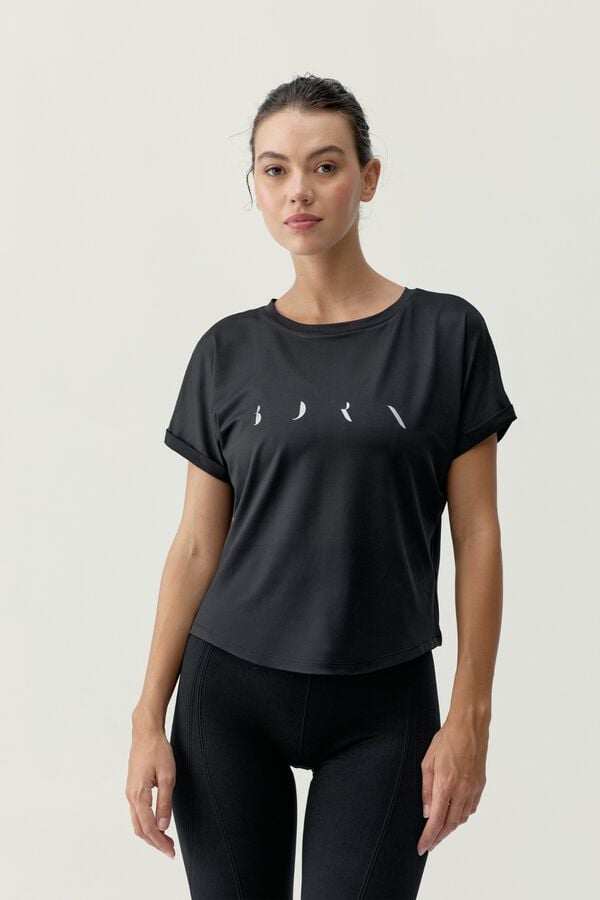 Born Living Yoga T-shirt Azami preta preto