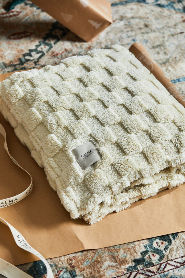 Calma House Xadrez xadrez em tons bege Damero estampado