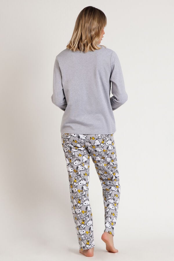 Admas Pijama Feminino Engraçado do Snoopy cinzento