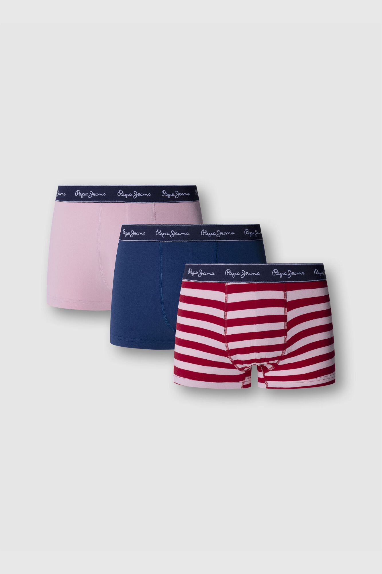 Pepe Jeans Pack 3 boxer liso e riscas