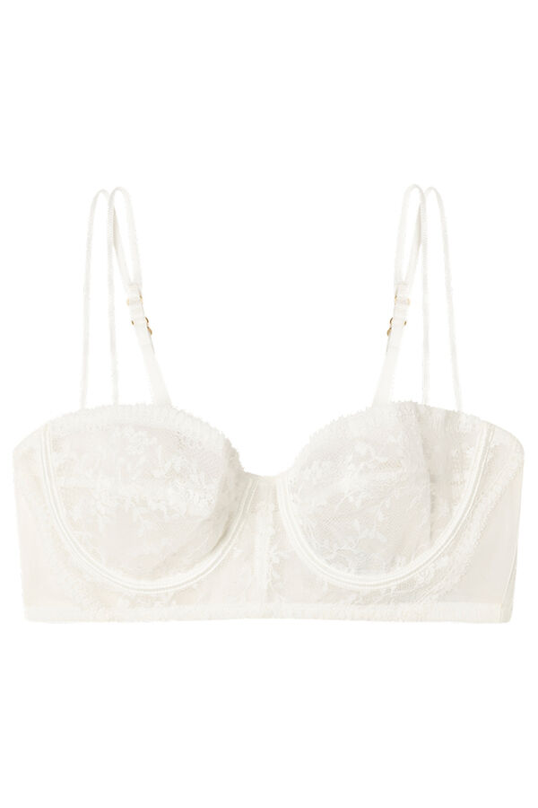 Women'secret INTUITIVE balconette bra white lace beige