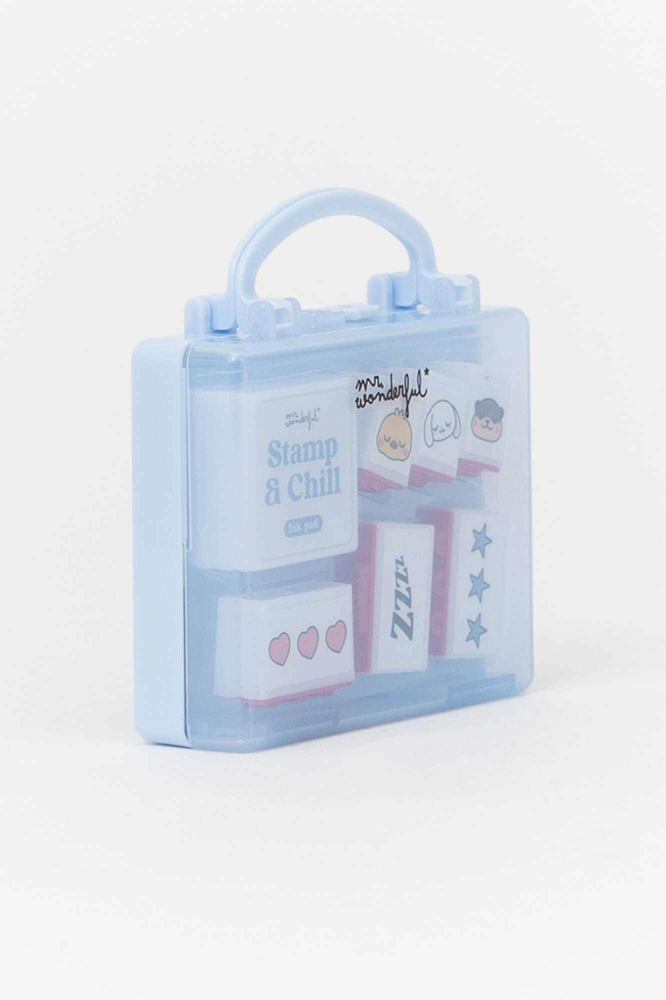 Mr. Wonderful Conjunto de 6 carimbos + almofada de tinta - Stamp & Chill