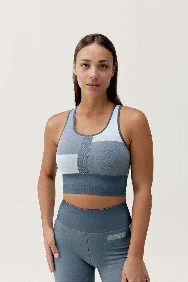 Born Living Yoga Top Athena Stormy Grey/White estampado