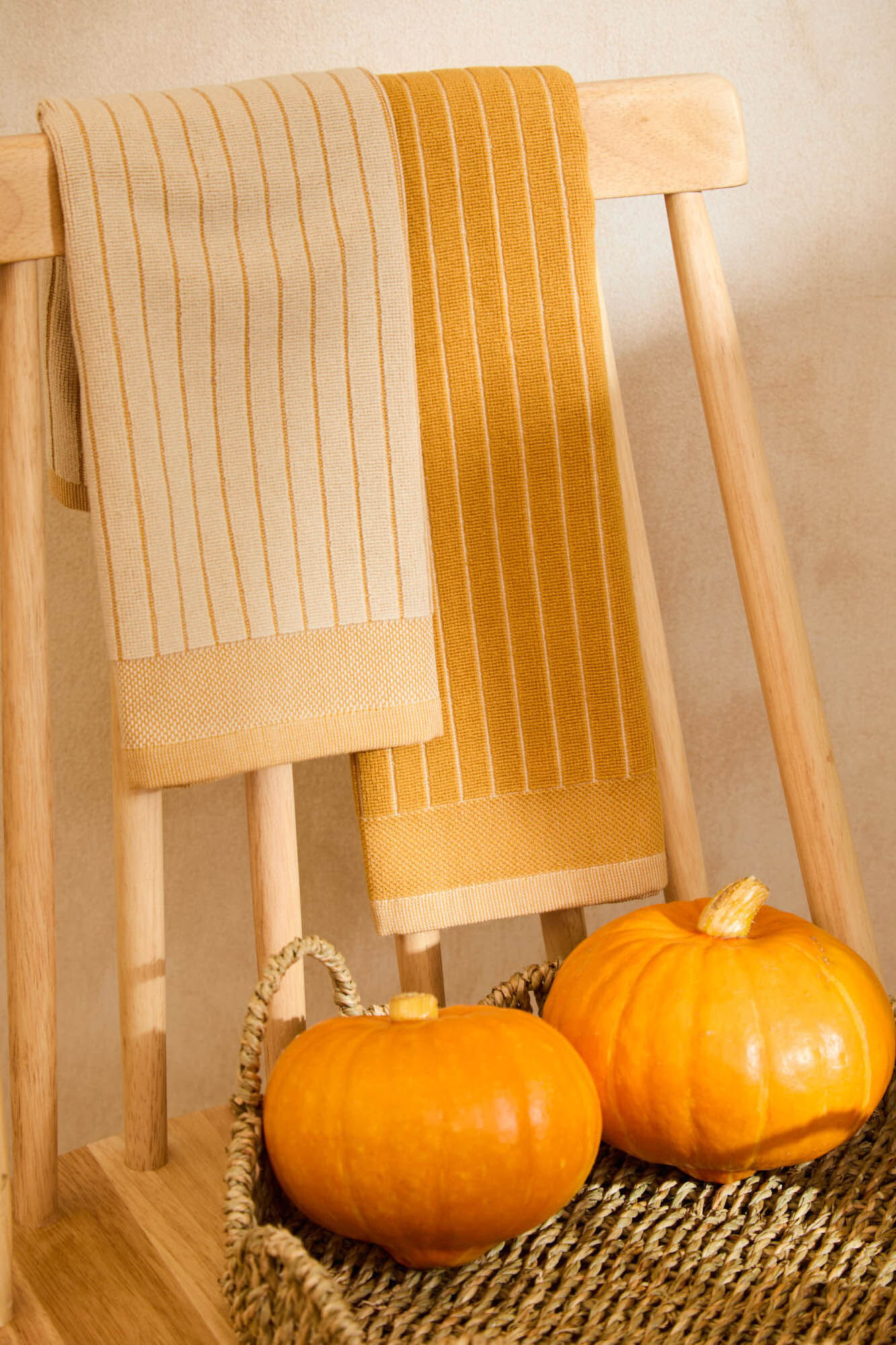 Calma House Set de 2 trapos de cocina de rizo mostaza Lisboa