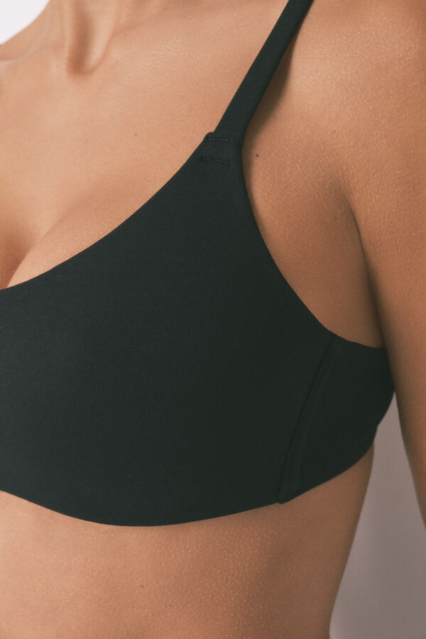 Women'secret Sujetador tipo top algod&oacute;n negro negro