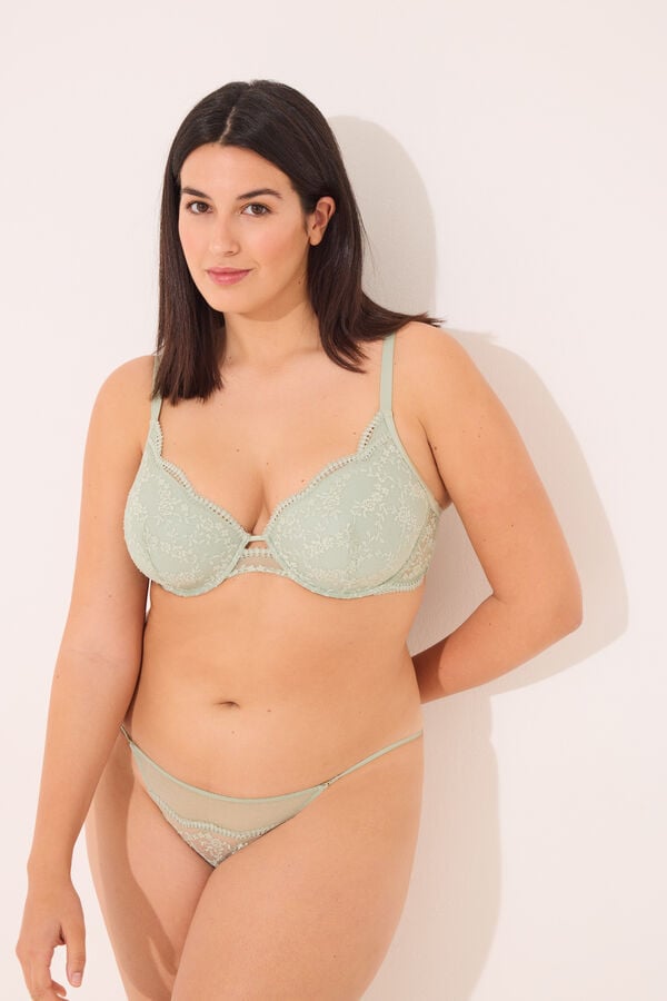 Women'secret BEAUTIFUL suti&atilde; cl&aacute;ssico de renda verde verde