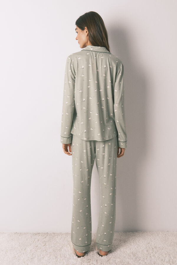 Women'secret Pijama comprido camiseiro com ovelhas verde