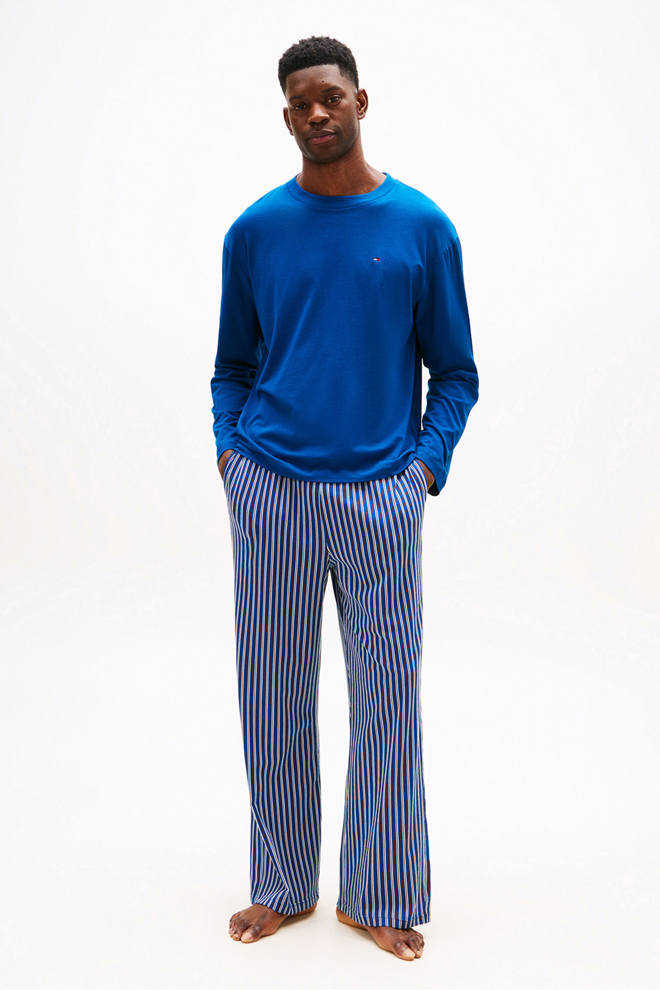 Tommy Hilfiger Pijama comprido de malha com logo na cintura