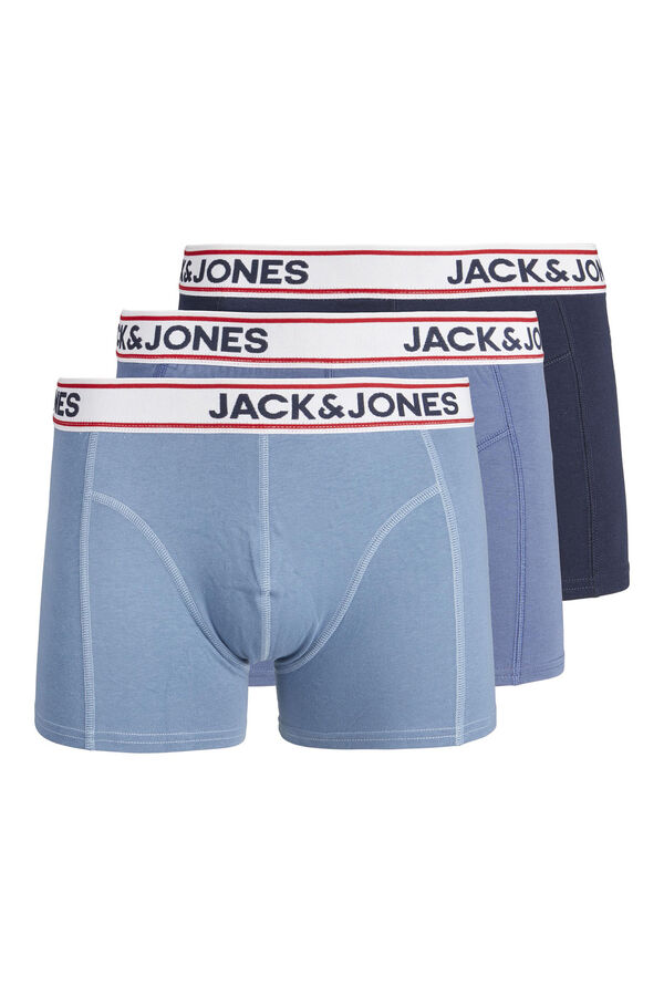 Jack & Jones Pack de 3 b&oacute;xers combinados de algod&oacute;n blue