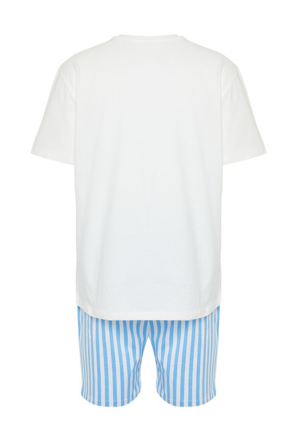 Trendyol Conjunto de pijama curto &agrave;s riscas bege