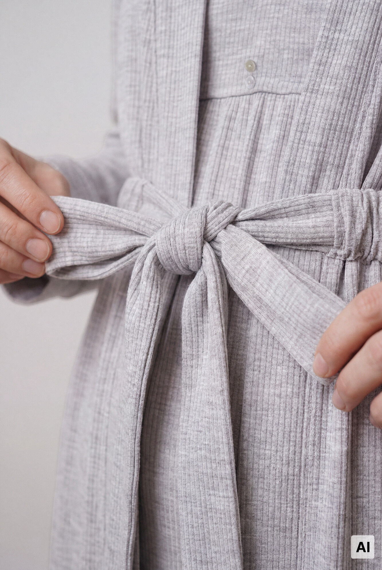 Women'secret Robe midi com cinto cinza
