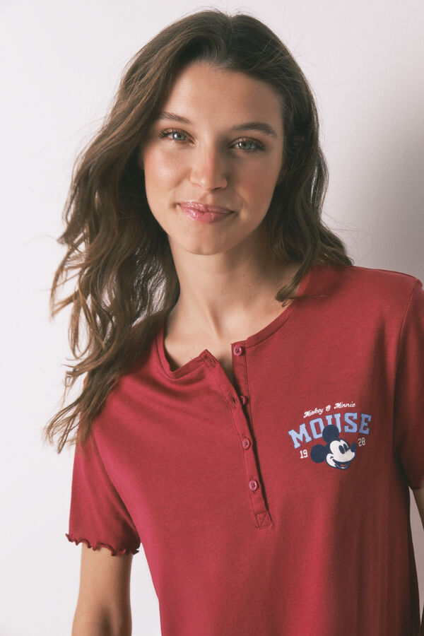 Women'secret Pijama largo algod&oacute;n Mickey rojo rojo