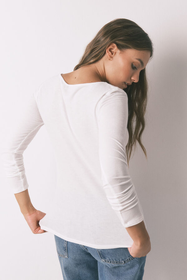 Women'secret T-shirt malha de malha super macia bege