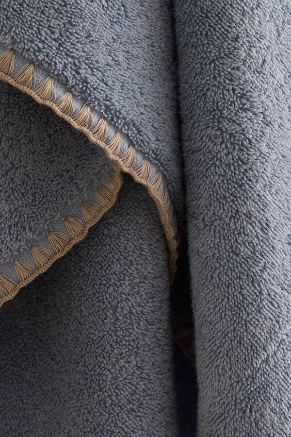 Textura Toalha de banho pesponto decorativo azul
