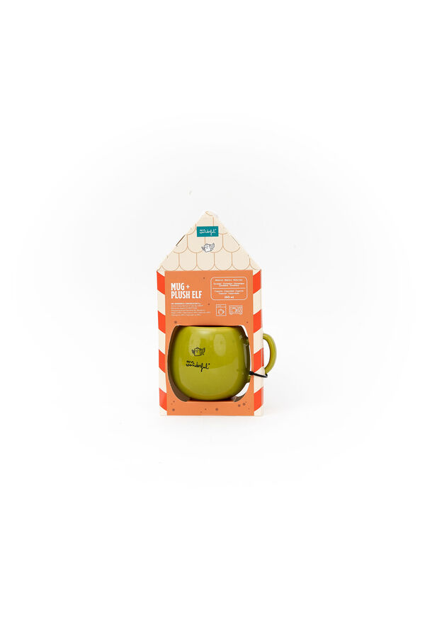 Mr. Wonderful Conjunto de caneca e elfo de pel&uacute;cia estampado