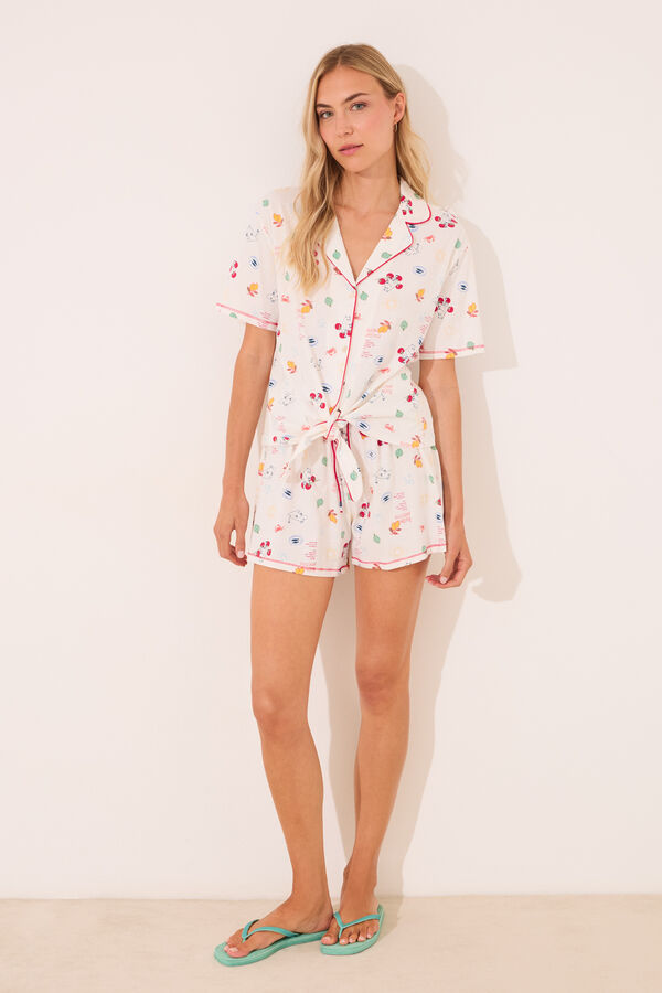 Women'secret Pijama camiseiro curto Moomin 100% algodão bege