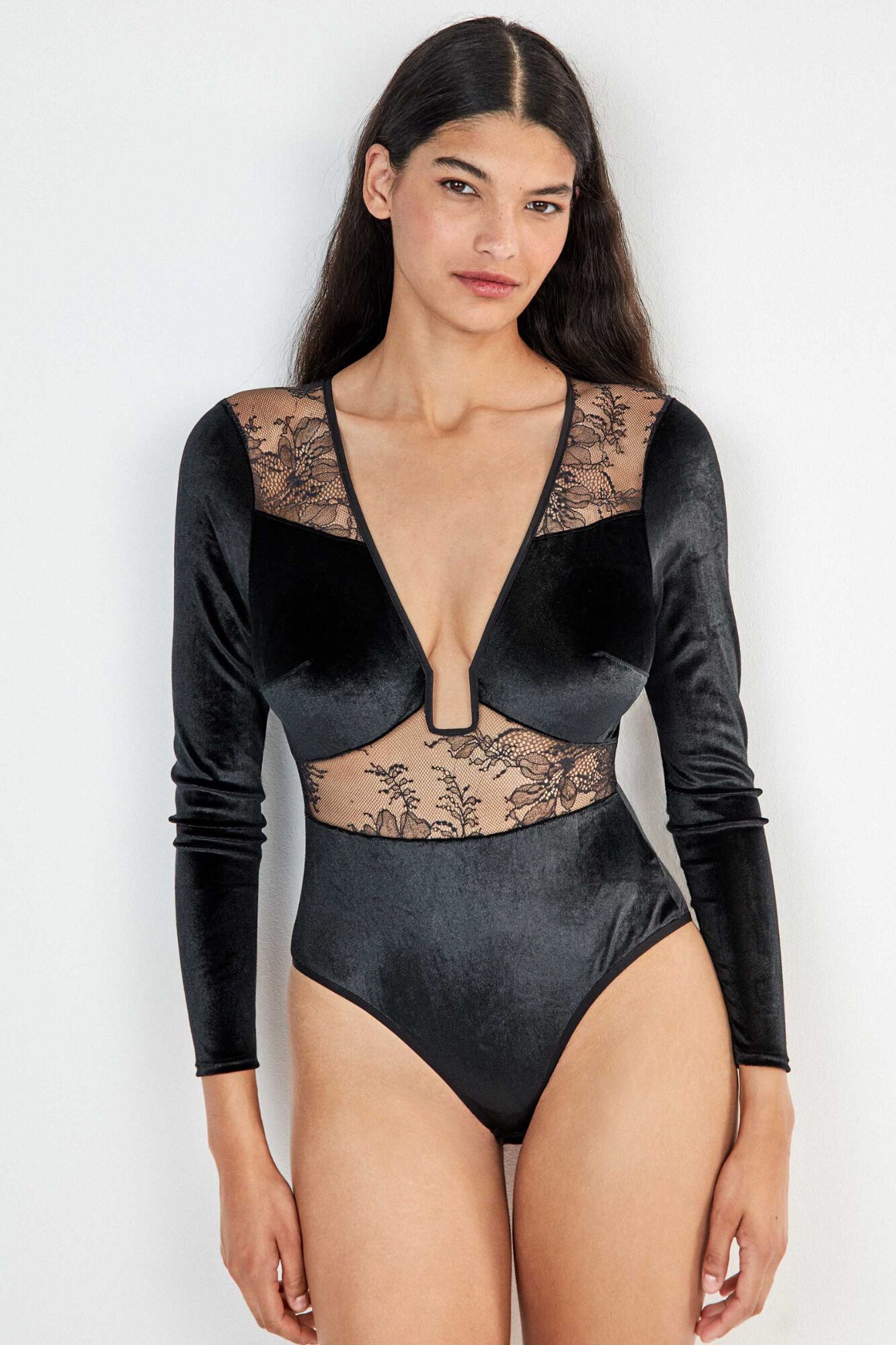 Gisela Body de manga comprida com copa
