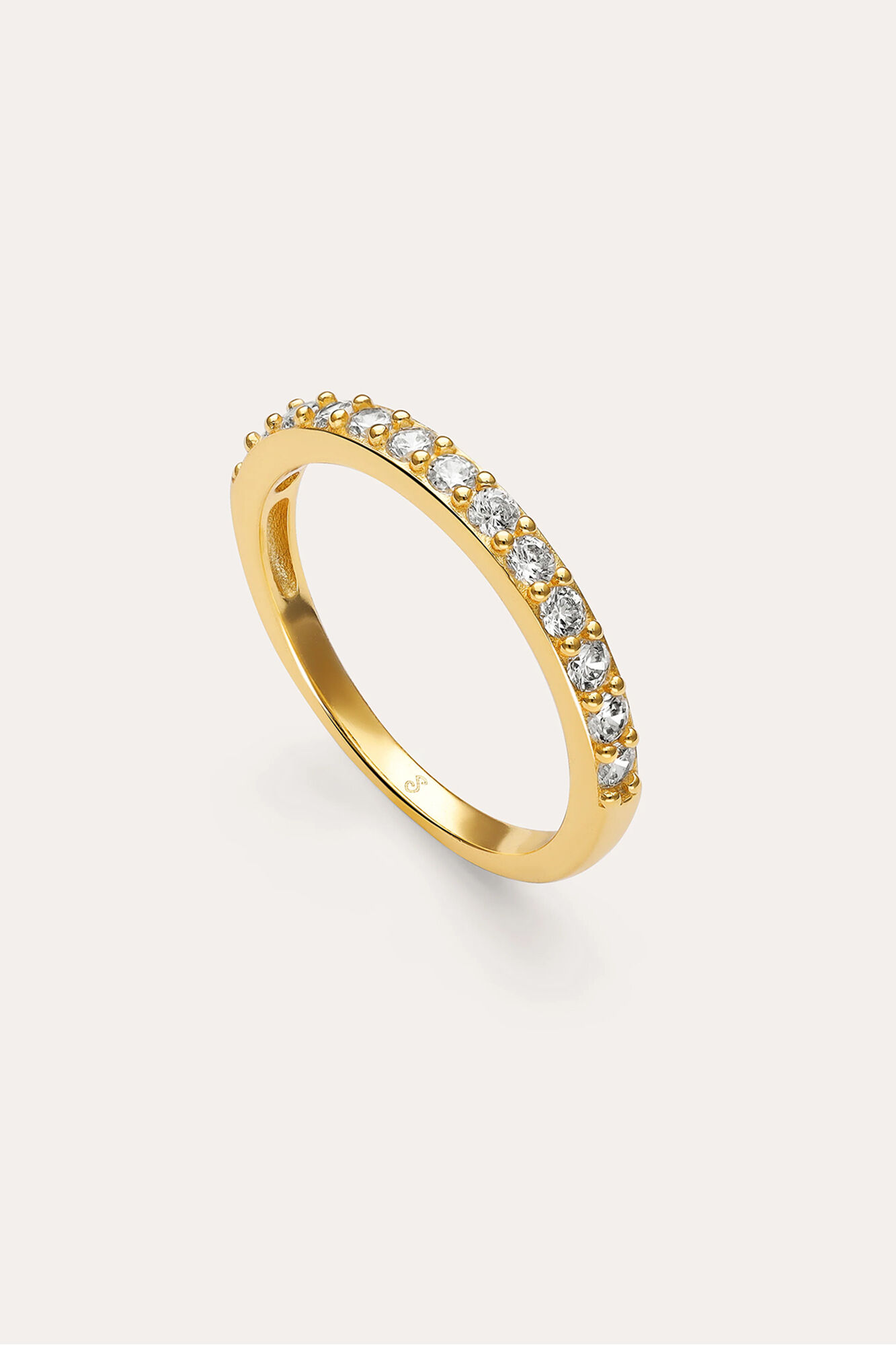 Singularu Anillo Shine Plata Ba&ntilde;o Oro 18kt