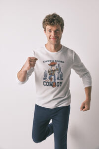Women'secret Pijama comprido longo de polar masculino "Woody cowboy"