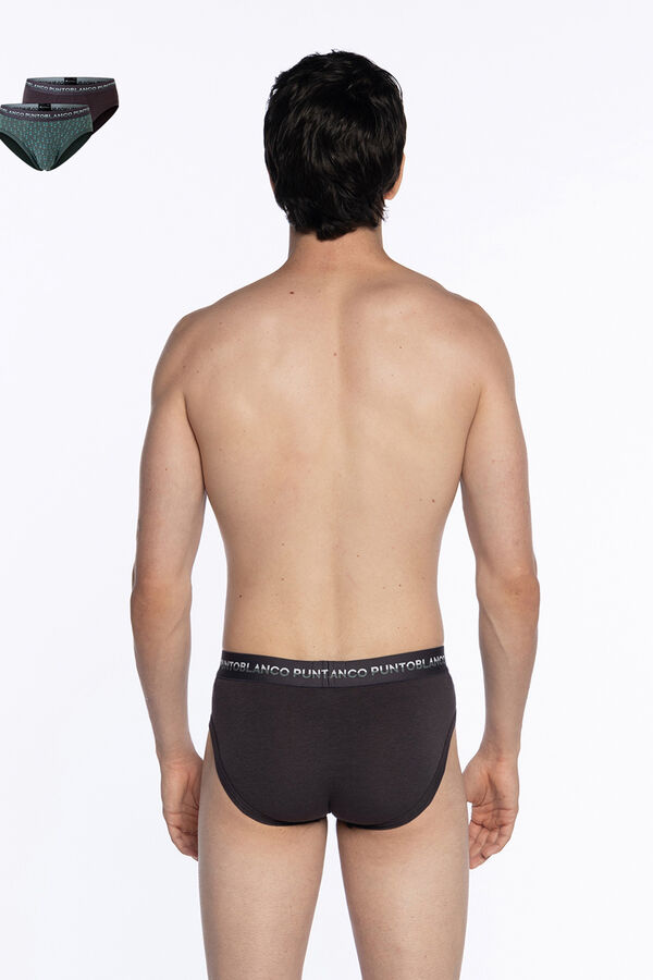 Punto Blanco Pacote de 2 cuecas de bambu e algod&atilde;o, Treetop estampado