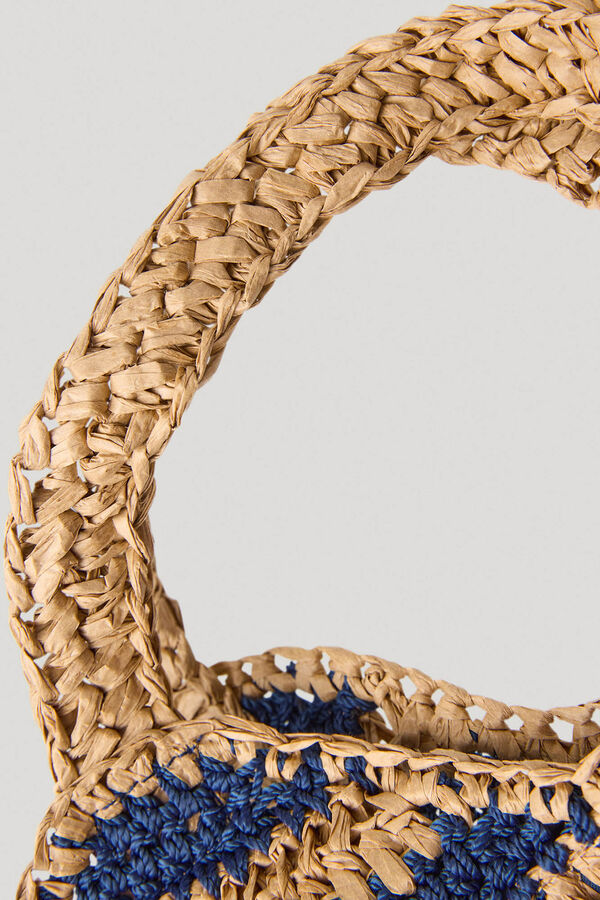 Pepe Jeans Bolsa tote de r&aacute;fia riscas azul