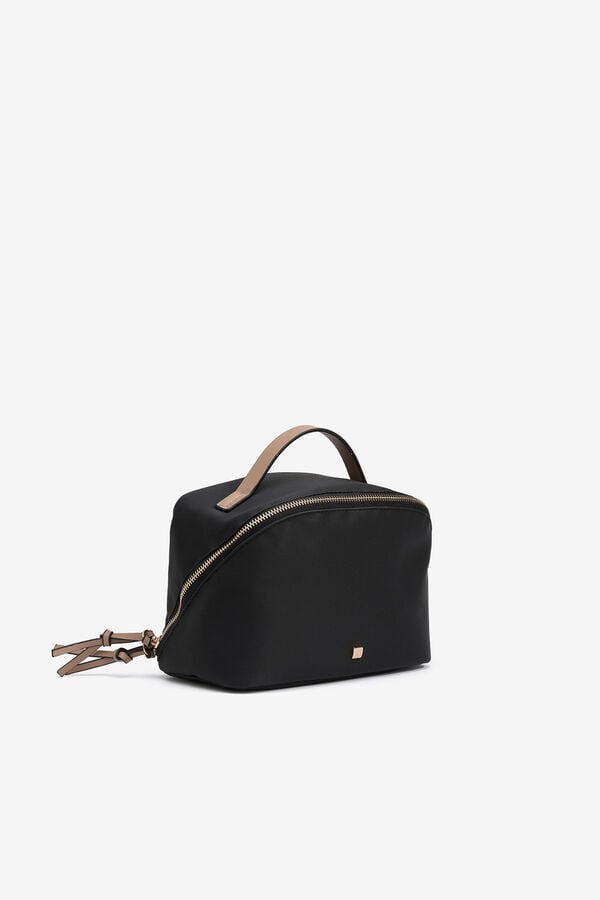 Vilanova Bolsa de Cosméticos Efecto Nailon negro