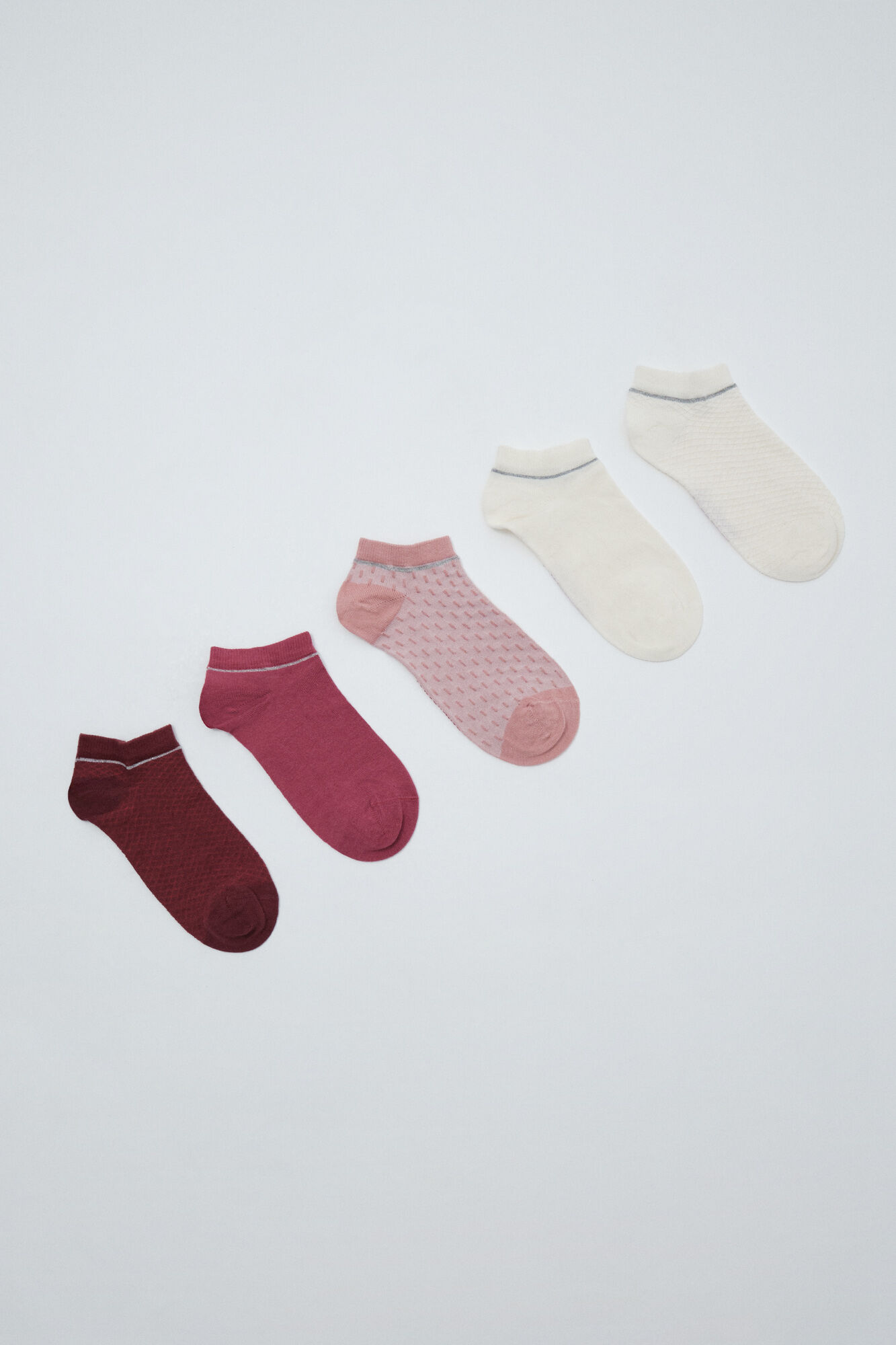 Women'secret Pack 5 meias curtas rosa lurex