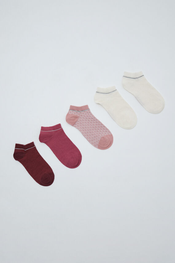 Pack 5 calcetines cortos rosa lurex