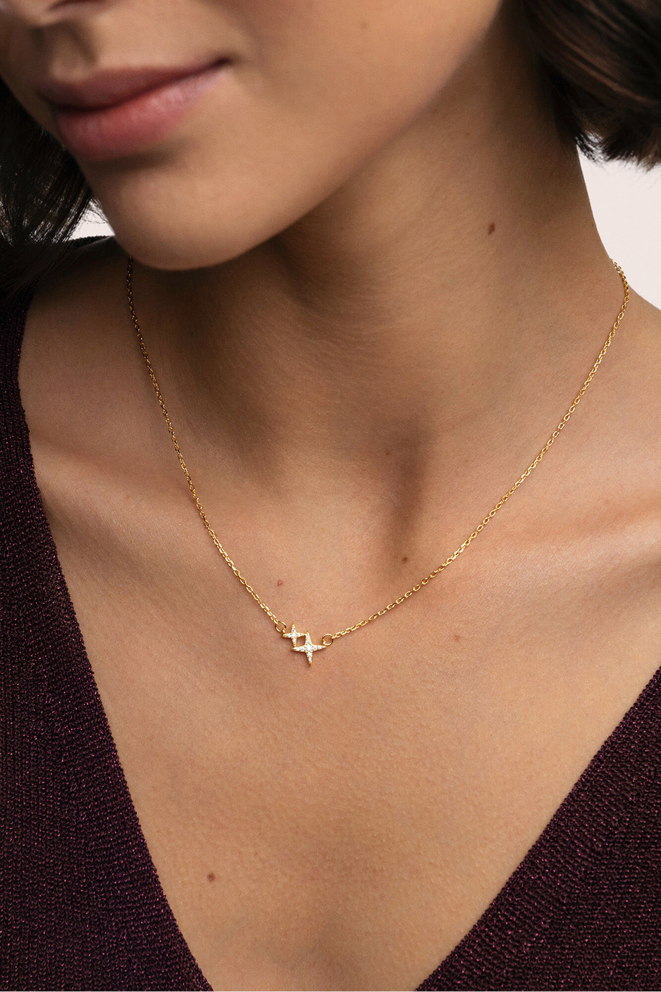 Singularu Collar Duo Spark Plata Ba&ntilde;o Oro