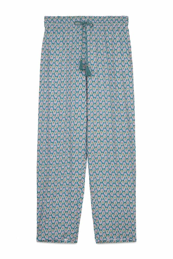 Women'secret Calça calça estampada em viscose cenoura verde