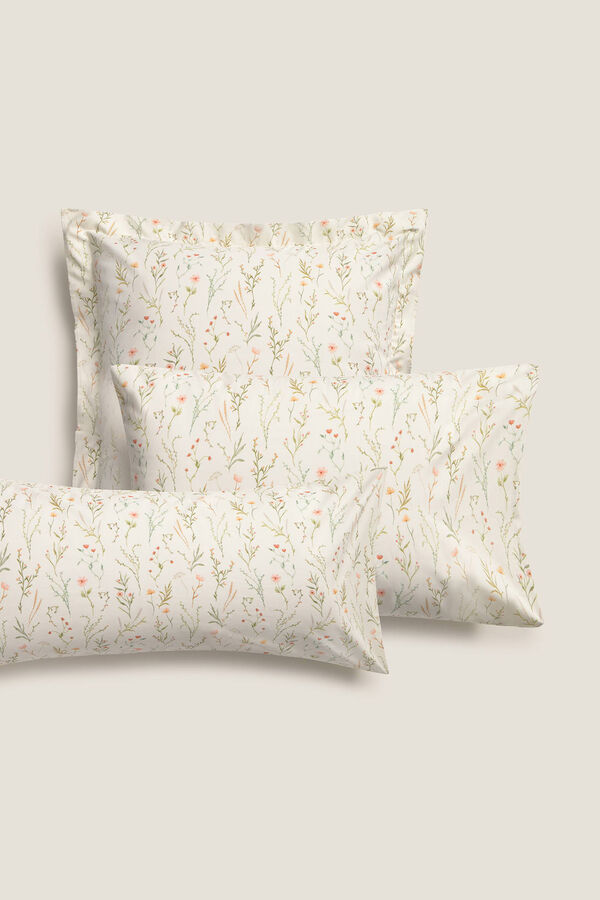 Textura Fronha de cetim estampada branco