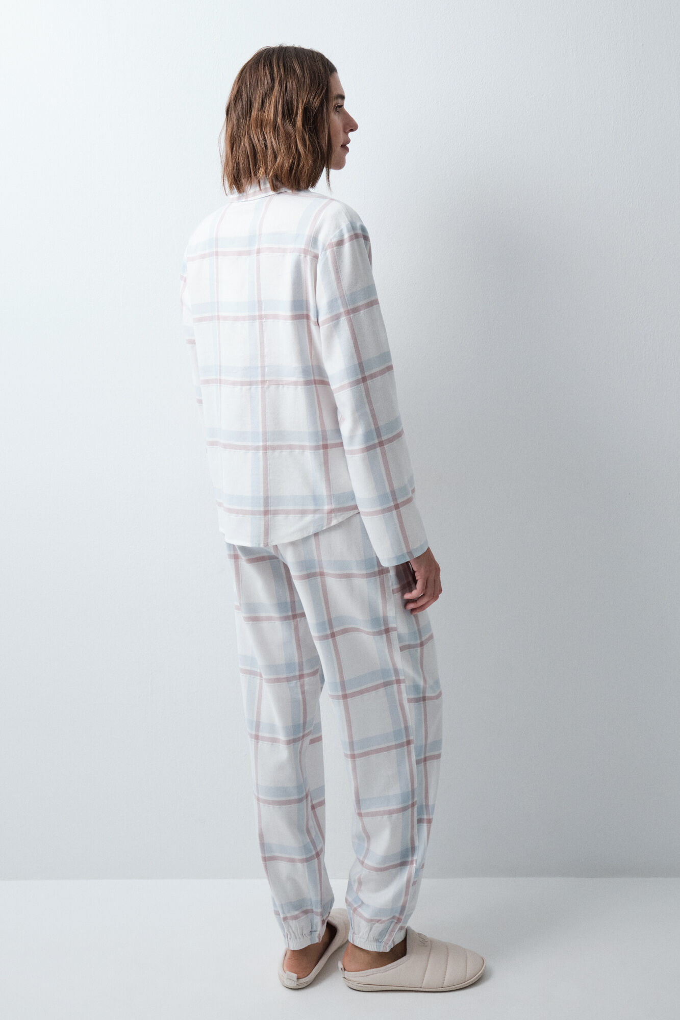 Women'secret Pijama camiseiro de flanela aos quadrados